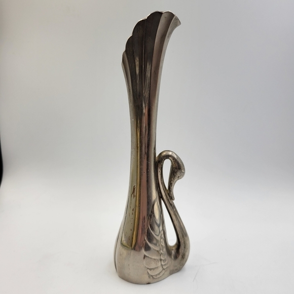 Vintage Silver Plated Swan Bud Vase - Picture 3 of 6